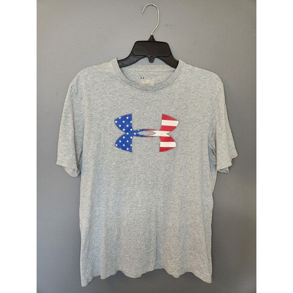 Lot of 2 Under Armour T-Shirts Men's L Gray Black Graphic Print Charged Heatgear - Picture 5 of 9